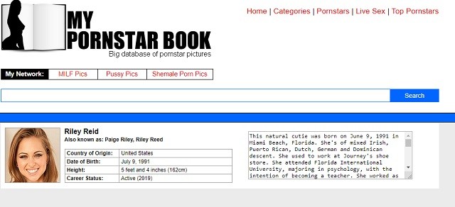 My Pornstar Book homepage