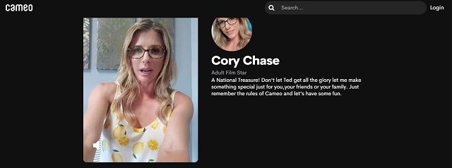 top adult stars on cameo cory chase