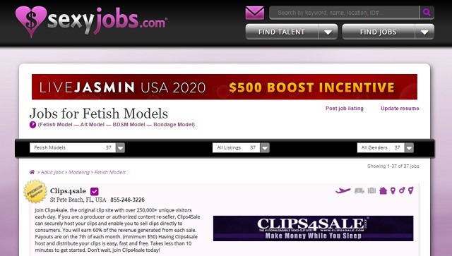find fetish modelling jobs on sexyjobs
