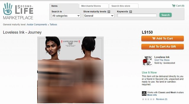 Sexy avatar on Second Life