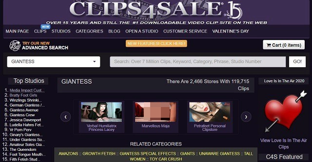 Clipes4Sale Giantess category
