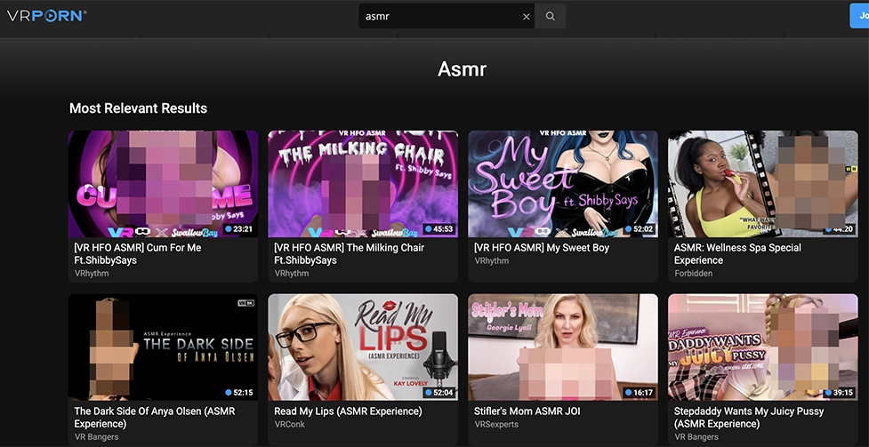 VRporn.com ASMR tag