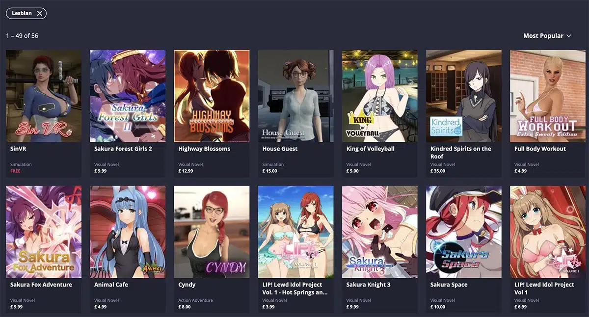 Lesbian games on Nutaku