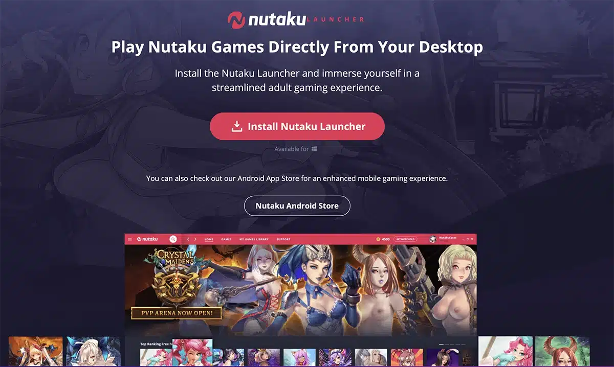 Nutaku desktop launcher for Windows