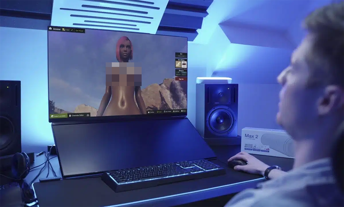 3DXChat playing on screen