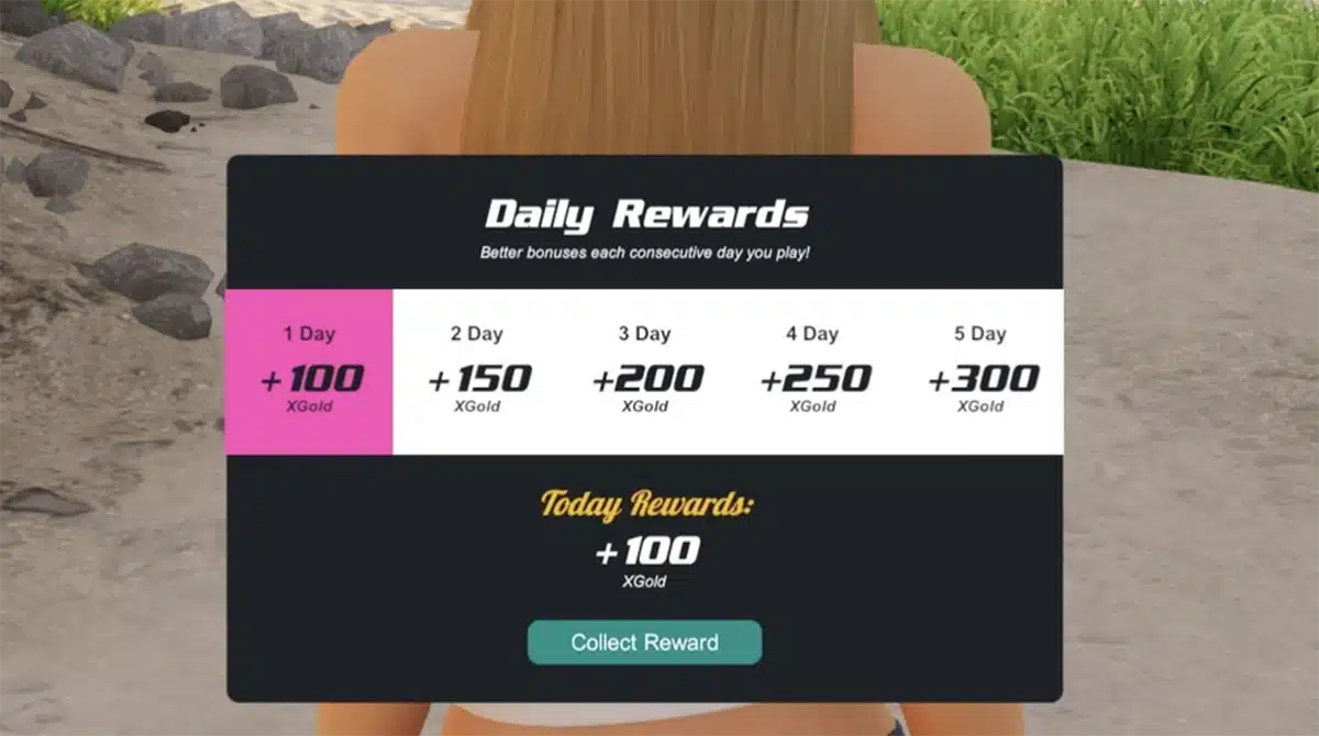 Daily rewards on 3DXChat
