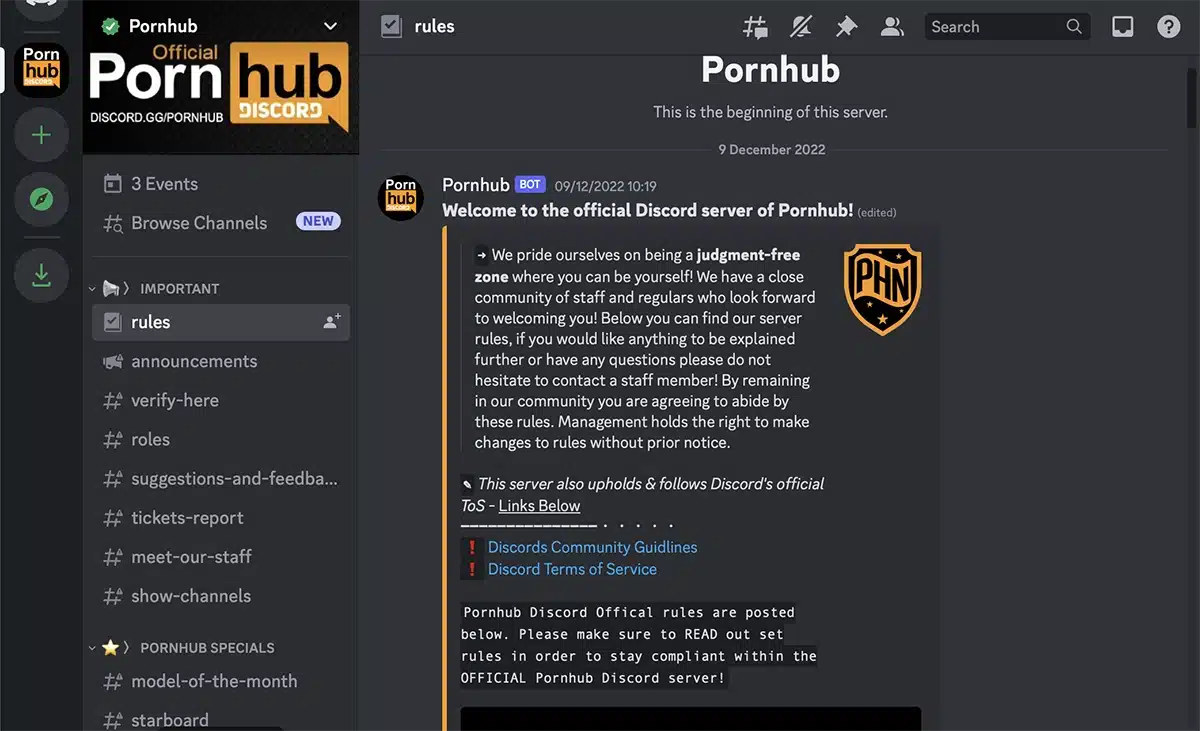 PornHub Discord