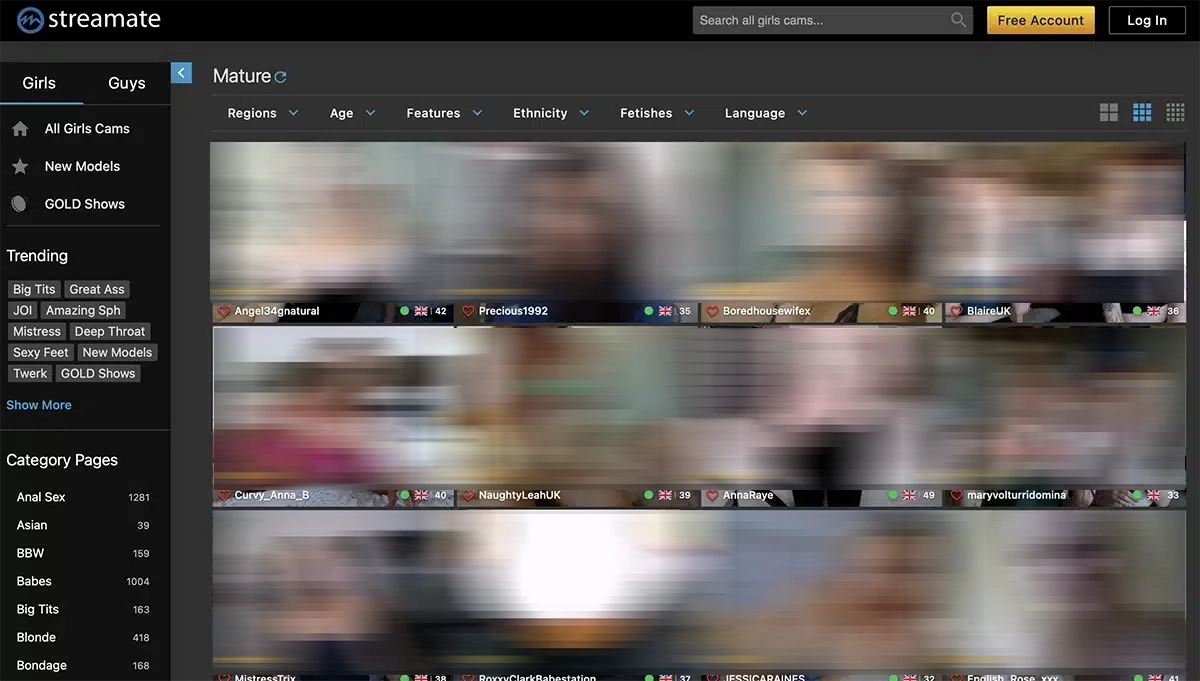 Mature cams on Streamate