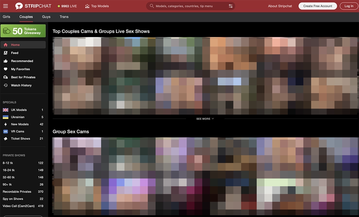 Stripchat honmepage view