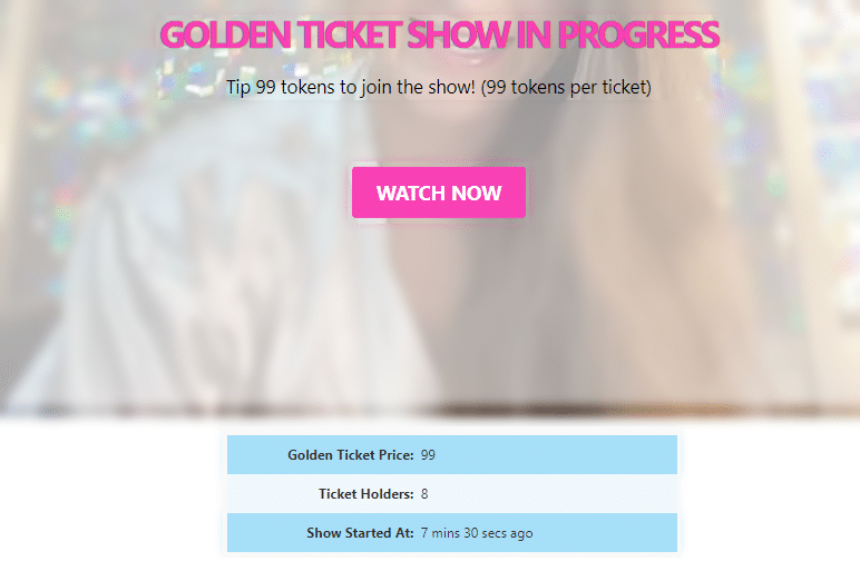 Golden Ticket Show on CamSoda