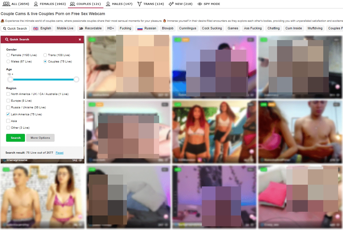 BongaCams show thumbnails