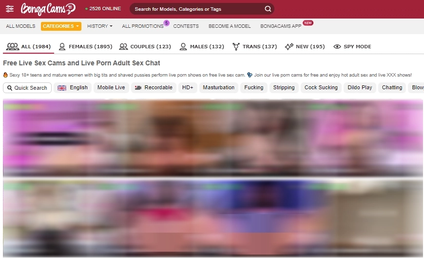 BongaCams show selection