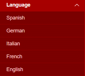 Available languages on LiveJasmin