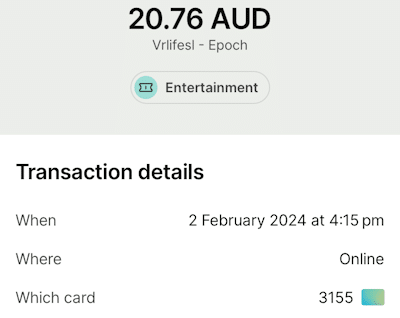 How Virtual Real Porn transaction appeared on my bank statement