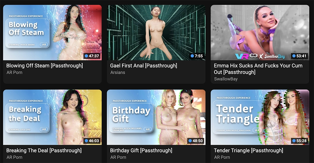 VRPorn passthrough clips