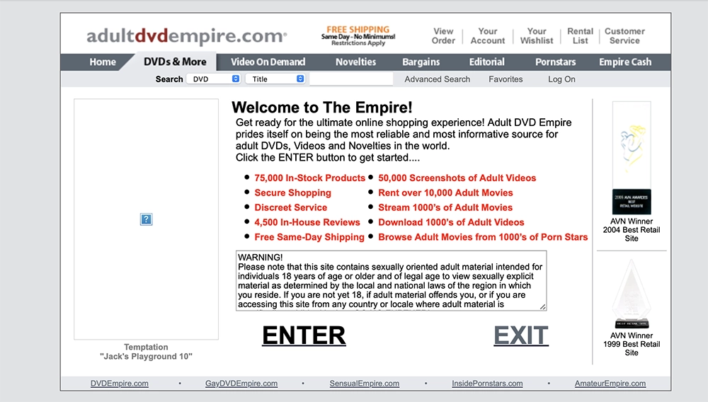 Old Adult DVD Empire