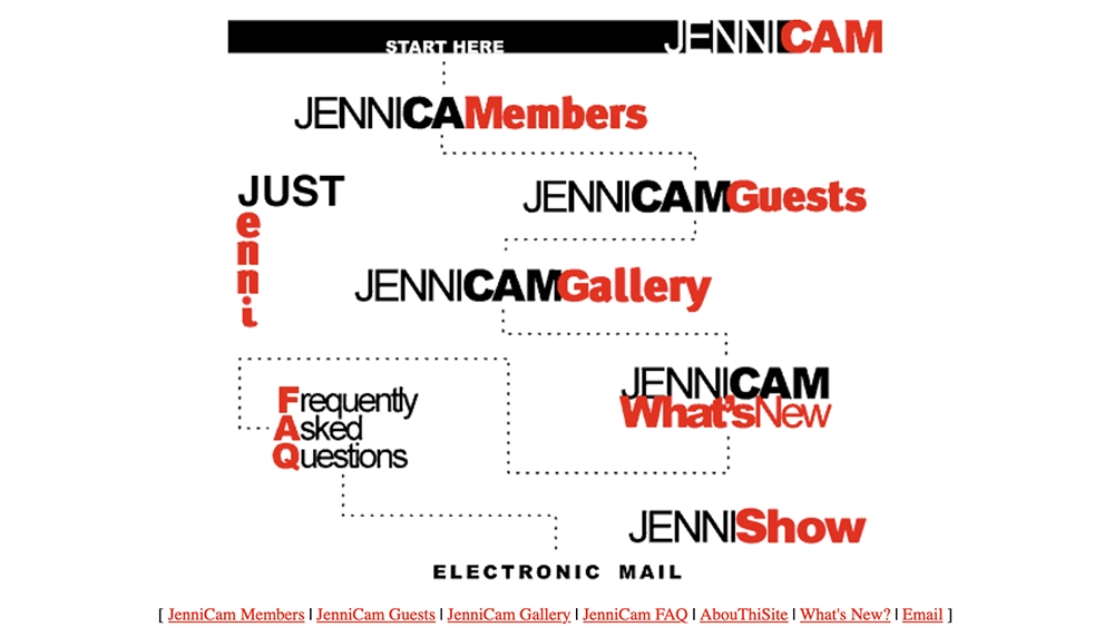The Jennicam Splash page