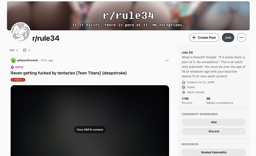 Rule34 Subreddit