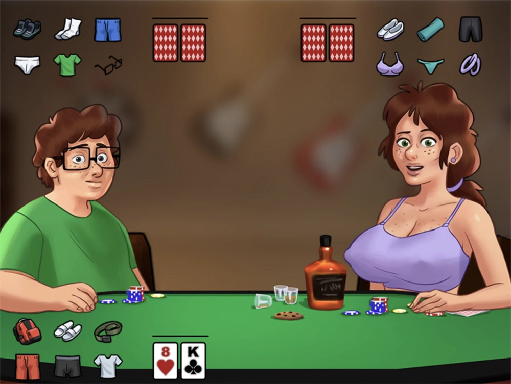 Summertime Saga strip poker mini-game