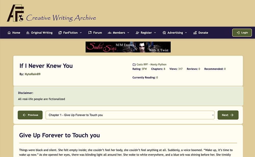 Create Writing Archive
