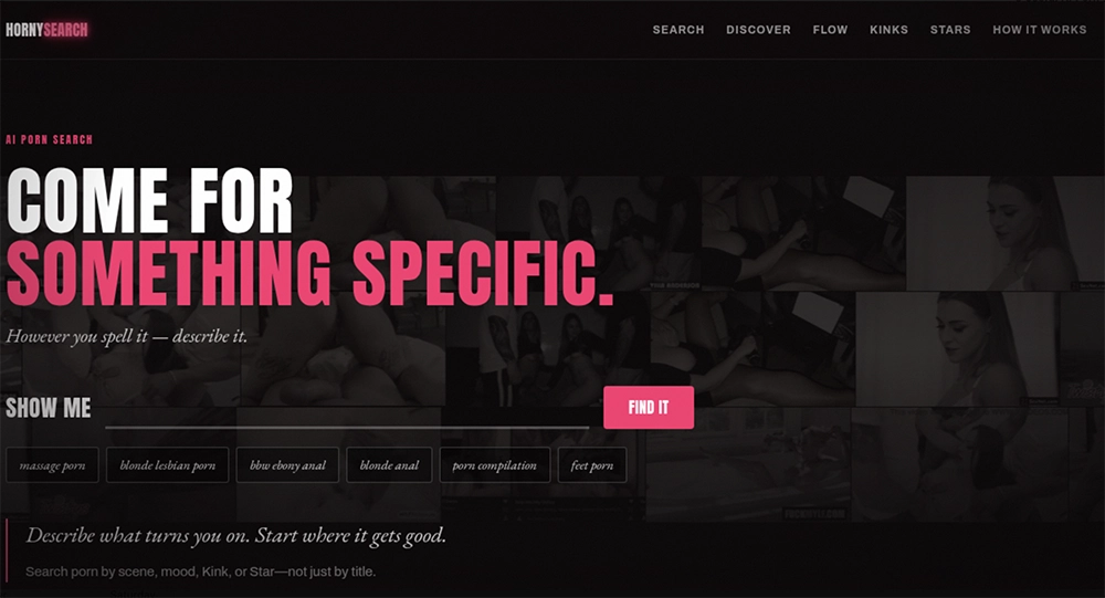 Hornysearch.ai homepage